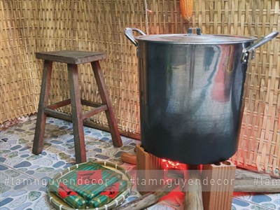 Nồi nấu bánh chưng bánh tét trụ cao bằng nhôm ĐK36cm [Vừa decor - Dày đẹp] NOINIEU-01