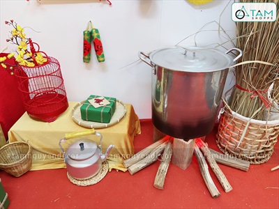 Nồi nấu bánh chưng bánh tét trụ cao bằng nhôm ĐK36cm [Vừa decor - Dày đẹp] NOINIEU-01