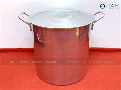 Nồi nấu bánh chưng bánh tét trụ cao bằng nhôm ĐK36cm [Vừa decor - Dày đẹp] NOINIEU-01