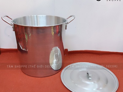 Nồi nấu bánh chưng bánh tét trụ cao bằng nhôm ĐK36cm [Vừa decor - Dày đẹp] NOINIEU-01