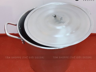 Nồi nấu bánh chưng bánh tét trụ cao bằng nhôm ĐK36cm [Vừa decor - Dày đẹp] NOINIEU-01