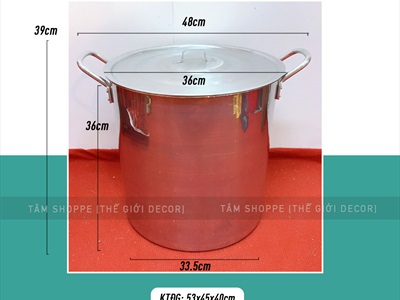 Nồi nấu bánh chưng bánh tét trụ cao bằng nhôm ĐK36cm [Vừa decor - Dày đẹp] NOINIEU-01