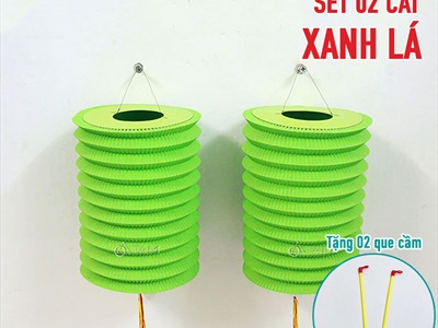 Set 02 lồng đèn giấy con sâu ĐK16cm màu trơn (tặng que cầm) LDEN-GIAY-01
