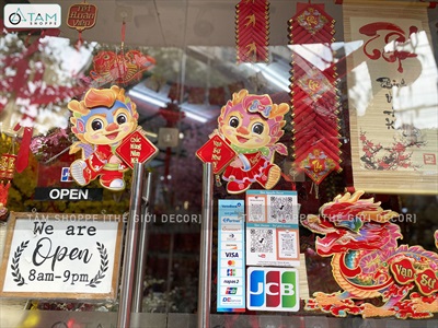 Set 02 Rồng giấy dán cửa dán tường ngày Tết [Ép kim - sắc nét] GIAYDAN-01