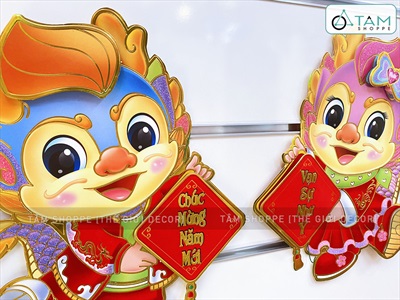 Set 02 Rồng giấy dán cửa dán tường ngày Tết [Ép kim - sắc nét] GIAYDAN-01