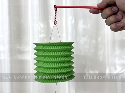 Set 04 lồng đèn giấy con sâu ĐK12cm màu ngẫu nhiên (tặng que cầm) LDEN-GIAY-02