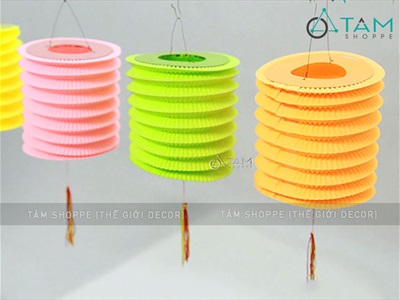 Set 04 lồng đèn giấy con sâu ĐK12cm màu ngẫu nhiên (tặng que cầm) LDEN-GIAY-02