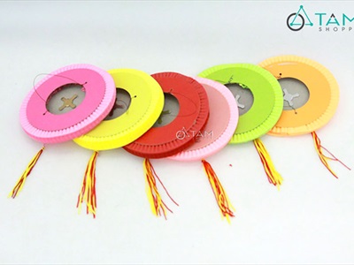 Set 04 lồng đèn giấy con sâu ĐK12cm màu ngẫu nhiên (tặng que cầm) LDEN-GIAY-02