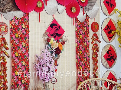 Set 06 quạt giấy đỏ tròn gấp sẵn 3 size [Sẵn keo - Tặng phụ kiện] QUAT-03