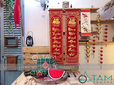 Set mô hình bánh chưng bánh tét mút xốp 02 size vừa và trung [Gồm 01 chưng+ 02 tét] CHUNGTET-01