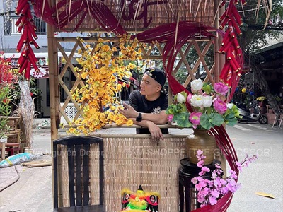 Tiểu cảnh Tết Vách nhà tranh ô cửa sổ [2025 - Tâm Nguyễn Decor] CC-TET-2504