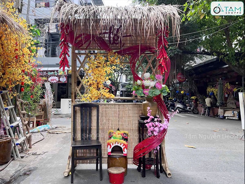 Tiểu cảnh Tết Vách nhà tranh ô cửa sổ [2025 - Tâm Nguyễn Decor] CC-TET-2504