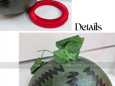 Trái dưa hấu giả decor cỡ lớn ĐK20-30cm [Xốp đặc - Kèm đế] TRAI-DUAHAU-01