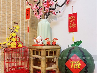 Trái dưa hấu giả decor cỡ lớn ĐK20-30cm [Xốp đặc - Kèm đế] TRAI-DUAHAU-01