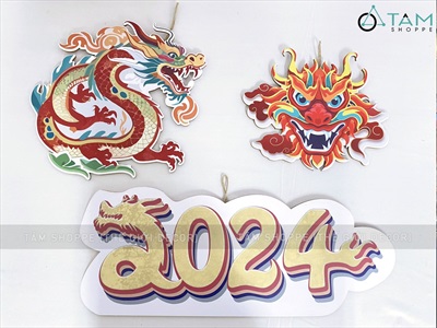 Tranh Rồng treo trang trí Tết Giáp Thìn 2024 bằng Formex [Độc quyền - In sắc nét]  FORM-TET-01