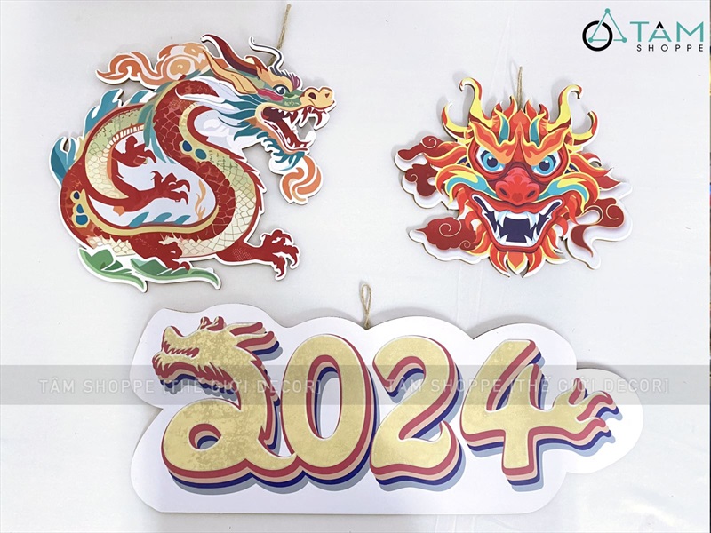 Tranh Rồng treo trang trí Tết Giáp Thìn 2024 bằng Formex [Độc quyền - In sắc nét]  FORM-TET-01