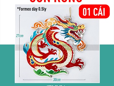 Tranh Rồng treo trang trí Tết Giáp Thìn 2024 bằng Formex [Độc quyền - In sắc nét]  FORM-TET-01