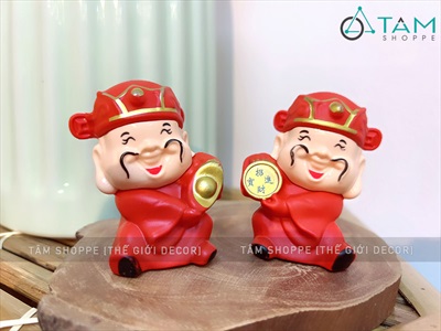 Tượng ông thần tài nhựa nhỏ cầm tiền vàng cao 6cm [Chuẩn đẹp - Được chọn kiểu] TUONG-THANTAI-01