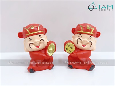 Tượng ông thần tài nhựa nhỏ cầm tiền vàng cao 6cm [Chuẩn đẹp - Được chọn kiểu] TUONG-THANTAI-01