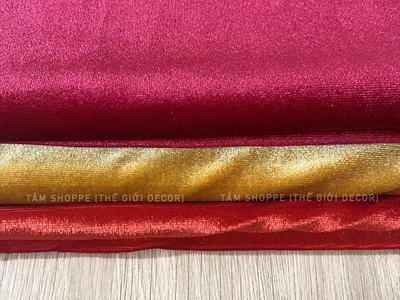Vải nhung Đỏ - nhung Vàng xịn khổ 1m6 (bán theo 1m tới) PK-VAI-09
