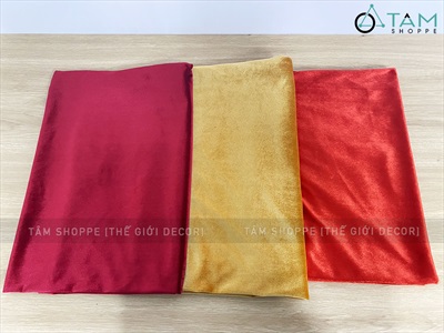 Vải nhung Đỏ - nhung Vàng xịn khổ 1m6 (bán theo 1m tới) PK-VAI-09