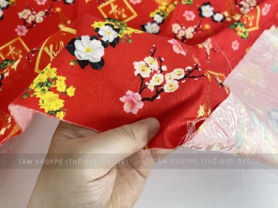 Vải họa tiết rồng phượng chim công khổ 1m6 [thun cát hàn - bán theo 1m tới] PK-VAI-10