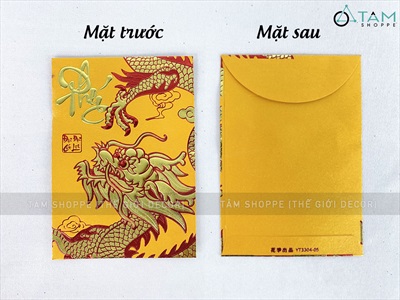 Xấp 06 bao lì xì Tết Rồng vàng ép kim mã YT3304 [Nửa tờ tiền - Được chọn kiểu] BAOLIXI-03-YT3304