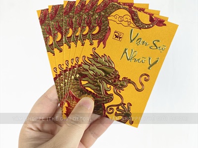 Xấp 06 bao lì xì Tết Rồng vàng ép kim mã YT3304 [Nửa tờ tiền - Được chọn kiểu] BAOLIXI-03-YT3304