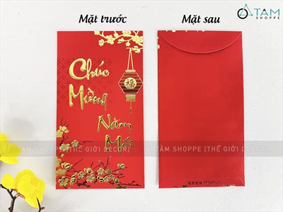 Xấp 06 bao lì xì Tết vàng đỏ ép kim mã YT2105 [Nguyên tờ tiền - Được chọn kiểu] BAOLIXI-01