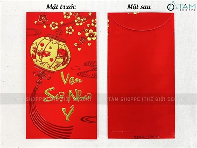 Xấp 06 bao lì xì Tết vàng đỏ ép kim mã YT2107 [Nguyên tờ tiền - Được chọn kiểu] BAOLIXI-02