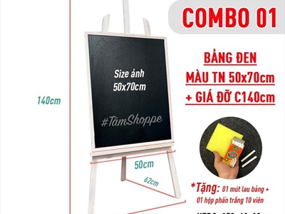 Bảng đen viết phấn Menu nhiều cỡ và giá đỡ tiện lợi [Lẻ từng món/Combo] BANGDEN-03
