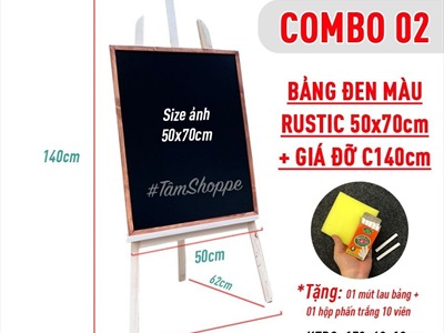 Bảng đen viết phấn Menu nhiều cỡ và giá đỡ tiện lợi [Lẻ từng món/Combo] BANGDEN-03