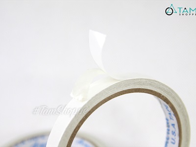 Băng keo 2 mặt trắng nước bản 1.2 cm cuộn 10m DCHM-BK-03