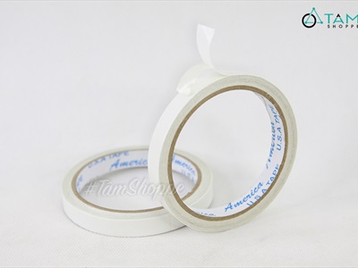 Băng keo 2 mặt trắng nước bản 1.2 cm cuộn 10m DCHM-BK-03