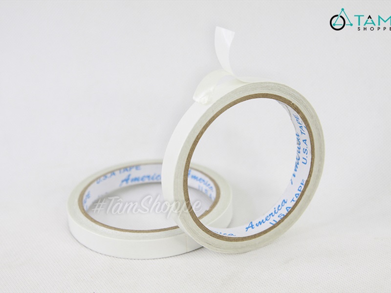 Băng keo 2 mặt trắng nước bản 1.2 cm cuộn 10m DCHM-BK-03