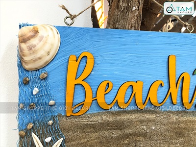 Bảng treo cửa Beach Summer bãi biển cây dừa BTC-BIEN-01