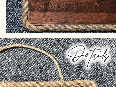 Bảng welcome treo cửa nâu đen rustic viền dây thừng [Có cắt chữ theo yêu cầu] BTC-WEL-01