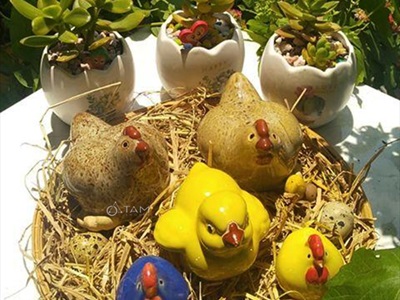 Tượng gà con lông vàng cute TCV-GA-02
