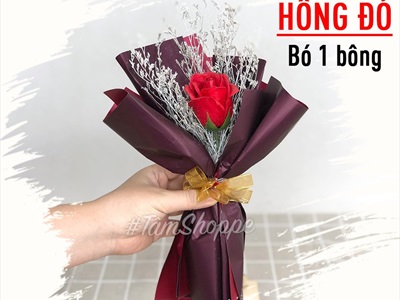 Bó hoa hồng sáp sao trắng kiểu hoa cưới 1-3 bông [ Tặng 8-3 - sinh nhật - valentine ]