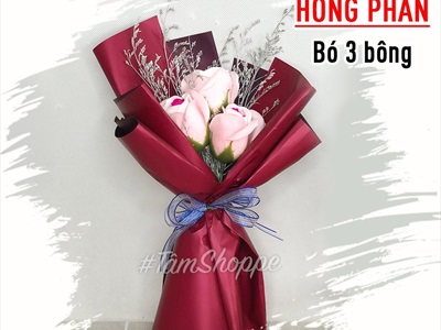 Bó hoa hồng sáp sao trắng kiểu hoa cưới 1-3 bông [ Tặng 8-3 - sinh nhật - valentine ]