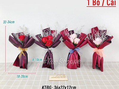 Bó hoa hồng sáp sao trắng kiểu hoa cưới 1-3 bông [ Tặng 8-3 - sinh nhật - valentine ]