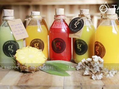 Chai thủy tinh nút bần thân tròn dáng bom 300-500ml CHAI-01
