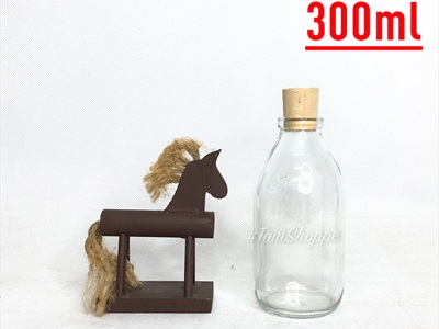 Chai thủy tinh nút bần thân tròn dáng bom 300-500ml CHAI-01