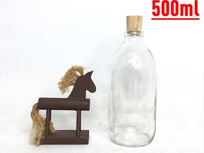 Chai thủy tinh nút bần thân tròn dáng bom 300-500ml CHAI-01