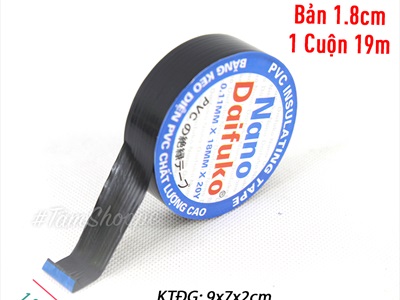 Cuộn băng keo điện nano màu đen 19m DCHM-BK-01