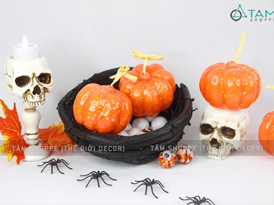 Dây bí ngô Halloween trang trí dây 4 trái [Loại đẹp - Hàng chuẩn] TRAI-BINGO-01
