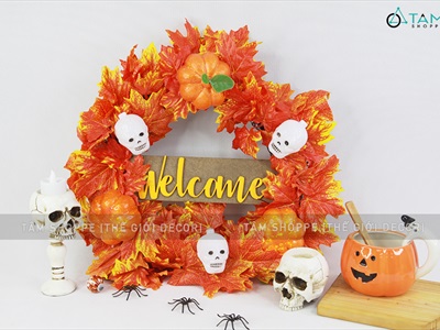 Dây bí ngô Halloween trang trí dây 4 trái [Loại đẹp - Hàng chuẩn] TRAI-BINGO-01