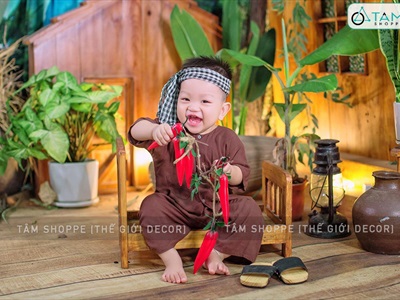 Dây hành tỏi ớt nông sản treo trang trí như thật TRAI-NONGSAN-01