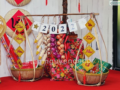 Dây hành tỏi ớt nông sản treo trang trí như thật TRAI-NONGSAN-01