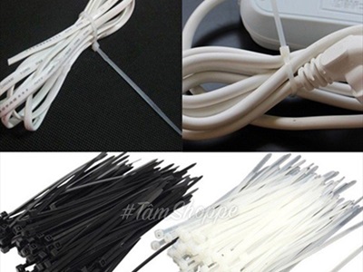Dây rút nhựa trắng đen nhiều cỡ (bịch 100 đủ) DCHM-DR-01